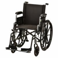 WHEELCHAIR LIGHTWEIGHT 18" SEAT DESK ARMS SWING AWAY FOOTRESTS